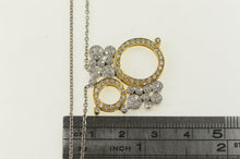 Load image into Gallery viewer, 18K 1.00 Ctw Diamond Circle Cluster Chain Necklace 16.5&quot; White Gold