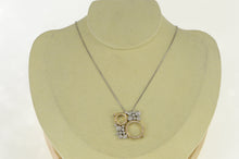 Load image into Gallery viewer, 18K 1.00 Ctw Diamond Circle Cluster Chain Necklace 16.5&quot; White Gold
