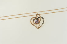 Load image into Gallery viewer, 14K LeVian Amethyst Diamond Heart Ltd. Edit. Necklace 18&quot; Yellow Gold