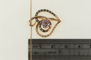 14K LeVian Amethyst Diamond Heart Ltd. Edit. Necklace 18" Yellow Gold