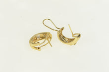 Load image into Gallery viewer, 14K Princess Diamond Oval French Clip Hoop Earrings Yellow Gold