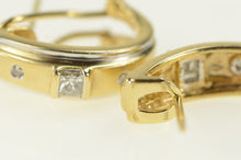 Load image into Gallery viewer, 14K Princess Diamond Oval French Clip Hoop Earrings Yellow Gold