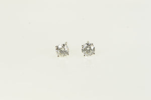 14K 0.79 Ctw Diamond Solitaire Stud Vintage Earrings White Gold