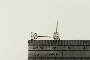 14K 0.79 Ctw Diamond Solitaire Stud Vintage Earrings White Gold