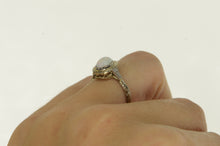 Load image into Gallery viewer, 18K Art Deco Filigree Opal Diamond Ornate Ring White Gold