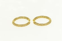 Load image into Gallery viewer, 18K Citrine Inside Outside 32.5mm Hoop Earrings Yellow Gold