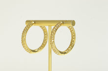 Load image into Gallery viewer, 18K Citrine Inside Outside 32.5mm Hoop Earrings Yellow Gold