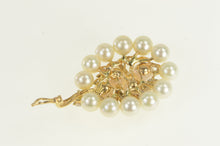 Load image into Gallery viewer, 14K Vintage Pearl 0.59 Ctw Diamond Cluster Pendant Yellow Gold