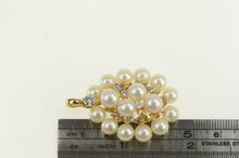 Load image into Gallery viewer, 14K Vintage Pearl 0.59 Ctw Diamond Cluster Pendant Yellow Gold