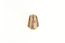 Load image into Gallery viewer, 18K 1.62 Ctw Ruby Diamond Channel Striped Pendant Yellow Gold