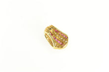 Load image into Gallery viewer, 18K 1.62 Ctw Ruby Diamond Channel Striped Pendant Yellow Gold