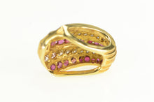 Load image into Gallery viewer, 18K 1.62 Ctw Ruby Diamond Channel Striped Pendant Yellow Gold