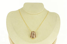 Load image into Gallery viewer, 18K 1.62 Ctw Ruby Diamond Channel Striped Pendant Yellow Gold