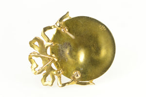 14K Art Nouveau Cloisonne Enamel Ornate Pendant/Pin Yellow Gold