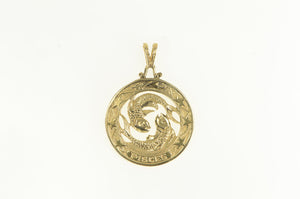 14K Vintage Pisces Astrology Zodiac Sign Pendant Yellow Gold