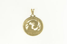 Load image into Gallery viewer, 14K Vintage Pisces Astrology Zodiac Sign Pendant Yellow Gold