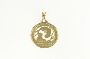 14K Vintage Pisces Astrology Zodiac Sign Pendant Yellow Gold