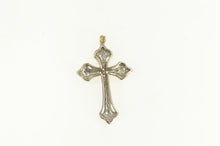 Load image into Gallery viewer, 14K Diamond Elaborate Cross Christian Pendant White Gold