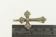 Load image into Gallery viewer, 14K Diamond Elaborate Cross Christian Pendant White Gold