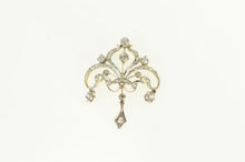 Load image into Gallery viewer, 14K 0.25 Ctw Diamond Victorian Ornate Scroll Pendant White Gold