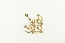 Load image into Gallery viewer, 14K 0.25 Ctw Diamond Victorian Ornate Scroll Pendant White Gold