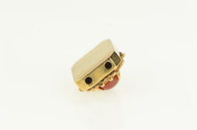 Load image into Gallery viewer, 14K Oval Agate Ornate Swirl Slide Bracelet Charm/Pendant Yellow Gold