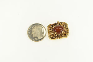 14K Oval Agate Ornate Swirl Slide Bracelet Charm/Pendant Yellow Gold