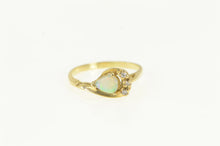 Load image into Gallery viewer, 14K Vintage Pear Opal Diamond Freeform Ring Yellow Gold