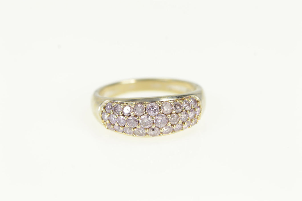 14K Pave Pink Topaz Encrusted Statement Ring White Gold