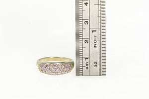 14K Pave Pink Topaz Encrusted Statement Ring White Gold