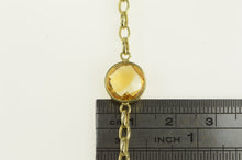 Load image into Gallery viewer, 14K Citrine Faceted Opera Chain Link Necklace 36&quot; Yellow Gold