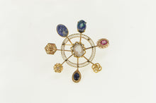 Load image into Gallery viewer, 14K Arts + Crafts Victorian Stick Pin Cluster Pin/Brooch Yellow Gold