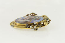 Load image into Gallery viewer, 14K Victorian Painted Lady of the Harvest Pin/Brooch Yellow Gold