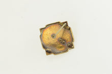 Load image into Gallery viewer, 14K Victorian Etched Black Enamel Mourning Pin/Brooch Yellow Gold