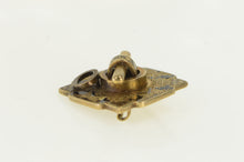 Load image into Gallery viewer, 14K Victorian Etched Black Enamel Mourning Pin/Brooch Yellow Gold