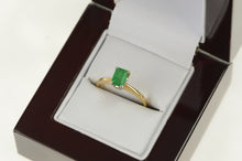 Load image into Gallery viewer, 14K Natural Emerald Solitaire Engagement Ring Yellow Gold