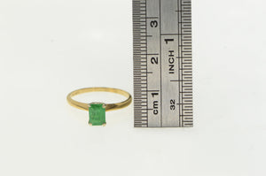 14K Natural Emerald Solitaire Engagement Ring Yellow Gold