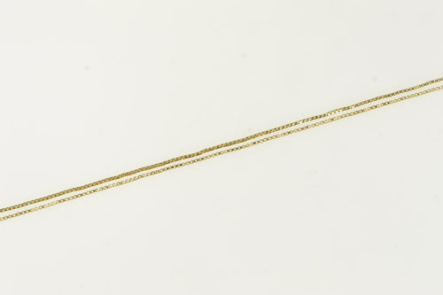 14K 0.5mm Square Link Classic Box Chain Necklace 16.25