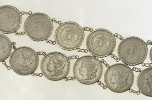 Sterling Silver 1879-1921 Morgan Silver Dollar Coin Belt