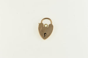 9K 3D Articulated Heart Padlock Loyalty Charm/Pendant Yellow Gold