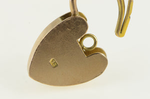 9K 3D Articulated Heart Padlock Loyalty Charm/Pendant Yellow Gold