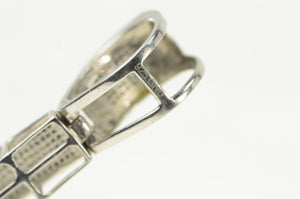 Sterling Silver Pave Diamond Encrusted Cross Pendant