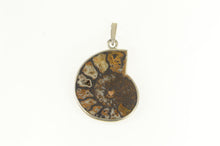 Load image into Gallery viewer, Sterling Silver Ammolite Fossil Crystal Shell Ornate Pendant