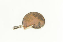 Load image into Gallery viewer, Sterling Silver Ammolite Fossil Crystal Shell Ornate Pendant