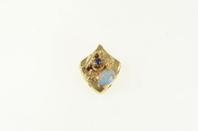 Load image into Gallery viewer, 14K Opal Sapphire Floral Slide Bracelet Charm/Pendant Yellow Gold