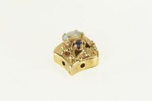 Load image into Gallery viewer, 14K Opal Sapphire Floral Slide Bracelet Charm/Pendant Yellow Gold