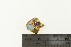 14K Opal Sapphire Floral Slide Bracelet Charm/Pendant Yellow Gold