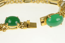 Load image into Gallery viewer, 18K Ornate 1960&#39;s Gemstone Cabochon Bracelet 7.75&quot; Yellow Gold