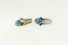 Load image into Gallery viewer, Sterling Silver Turquoise Southwestern Squash Blossom Earrings
