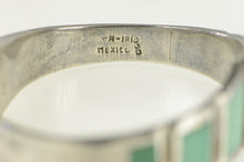 Load image into Gallery viewer, Sterling Silver Malachite Inlay Ornate Oval Bangle Bracelet 7.25&quot;